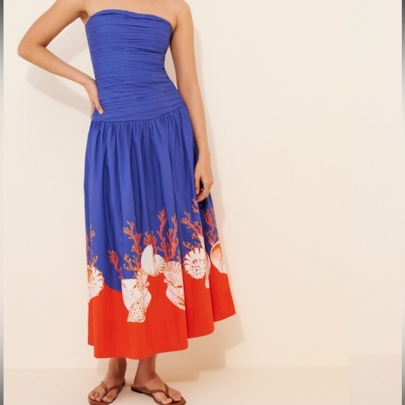 Carolina K ★ Malla Strapless Drop-Waist Midi Dress Malla Dress - Final Sale – Carolina K